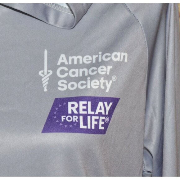 American Cancer Society Relay For Life Unisex M Purple Ombre Hooded Sweatshirt - Picture 3 of 13